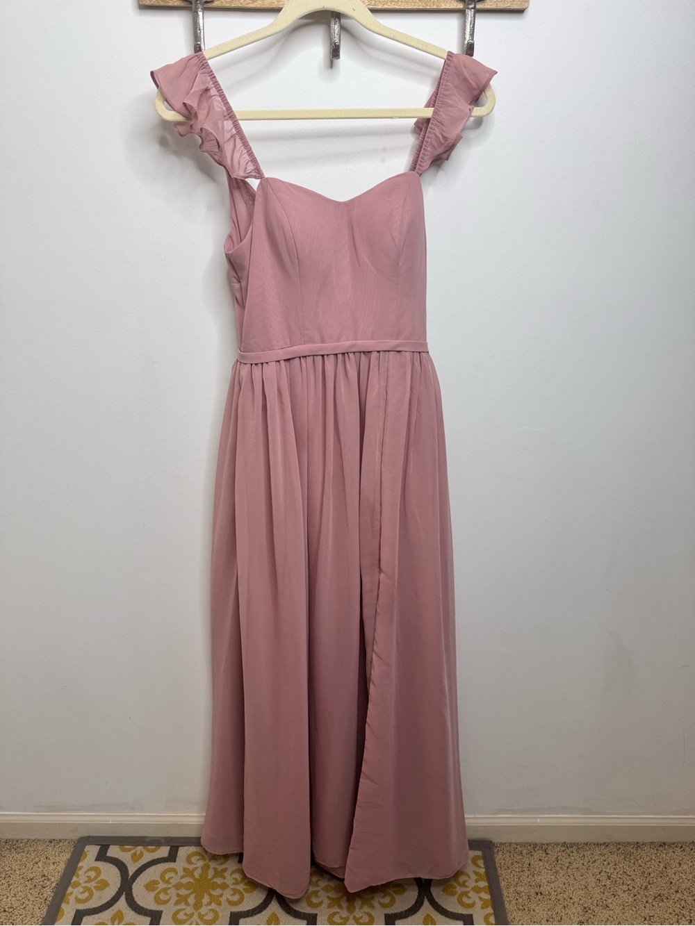 Azazie Everett Dusty Rose Chiffon Dress - Picture 4 of 9